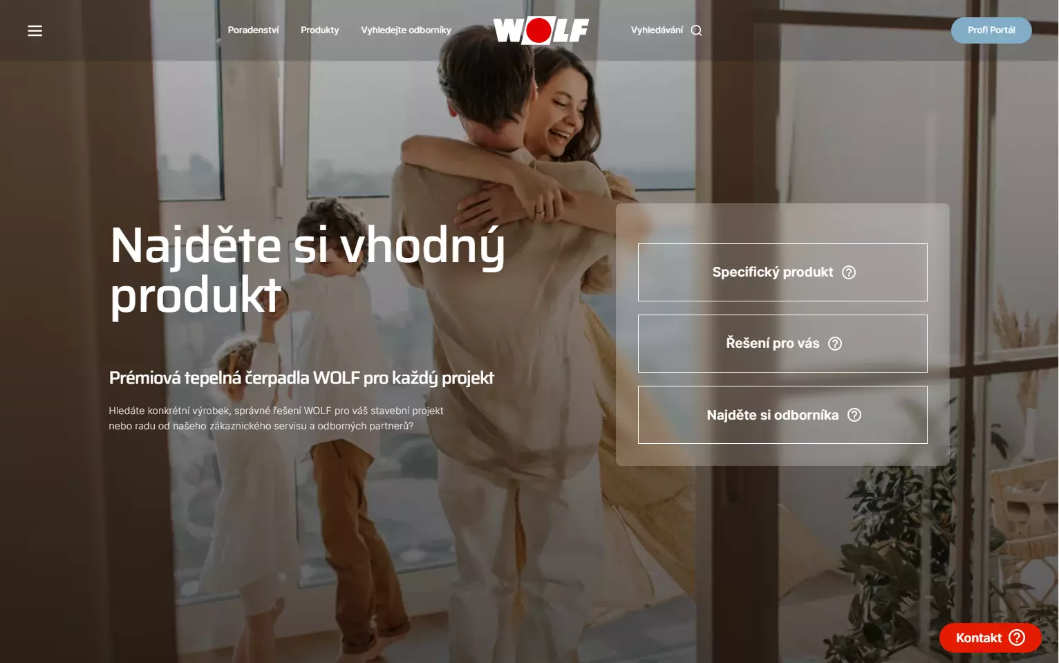 náhled úvodní stránky nového webu WOLF Czech Republic