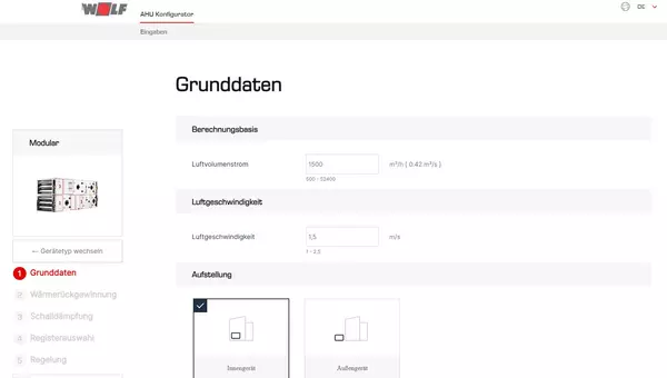 Neu: AHU Konfigurator