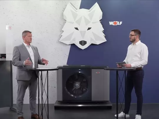 WOLF Wärmepumpen-Webinare 2022 Frank Richert und Simon Westermair von WOLF im Studio