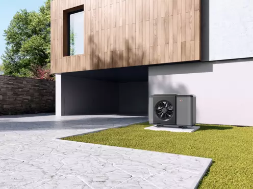 Heat pump in the garden