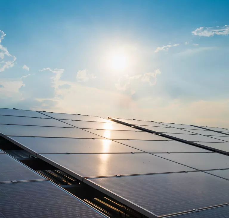 Solar heating on the roof wolf