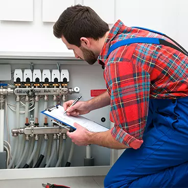 Craftsmen at the heating