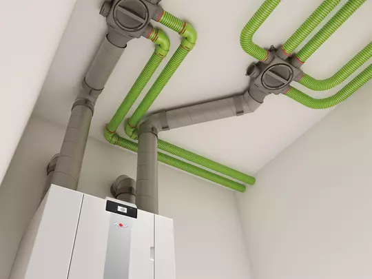 Sistemas de ventilación en estrella y condensación de gas gasóleo Sistemas WOLF con ventilación en estrella y Espacios sostenibles. Generación por condensación de gas/gasóleo y sistemas de ventilación