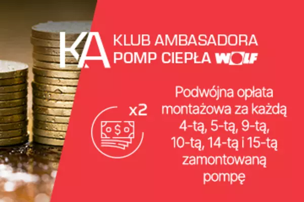 Podwójna opłata montażowa za każdą 4-tą, 5-tą, 9-tą, 10-tą, 14-tą i 15-tą zamontowaną pompę ciepła